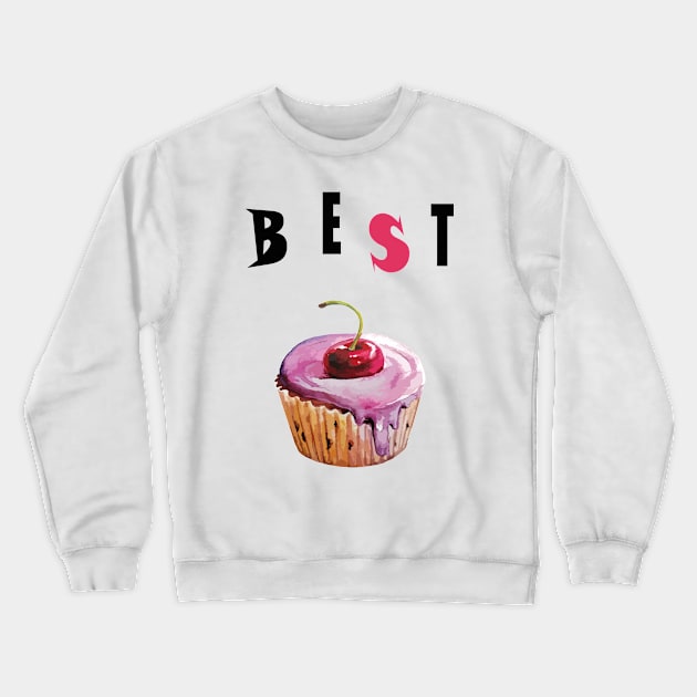 a gift for a sweet tooth, muffin, cake. hand drawn watercolor illustration. Baking and sweets. Crewneck Sweatshirt by SwetlanaArt
